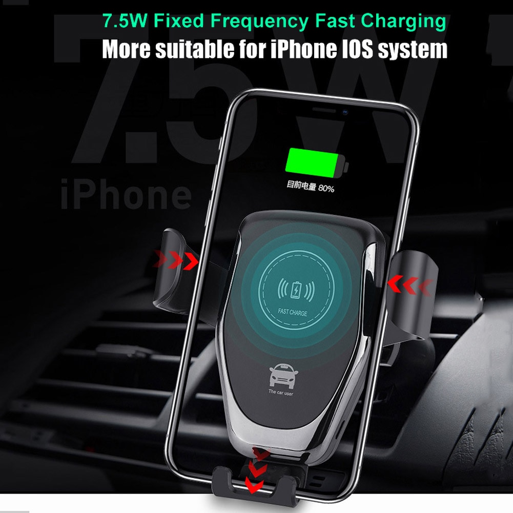 10W Qi Car Wireless Charger For iPhone11 XS Max XR X Samsung S10 S9 Intelligent Wireless Charging Car Phone Holder For Xiaomi