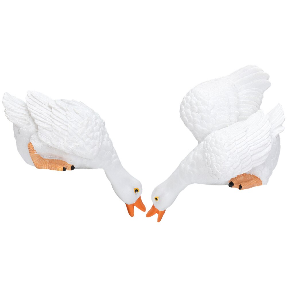 1 Pair of Animal Model Plastic Drinking Duck Shaped Decoration for Landscape: Default Title