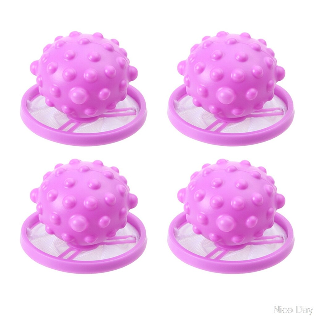 Washing Machine Hair Removal Catcher Floating Mesh Net Pouch Debris Collector: Purple
