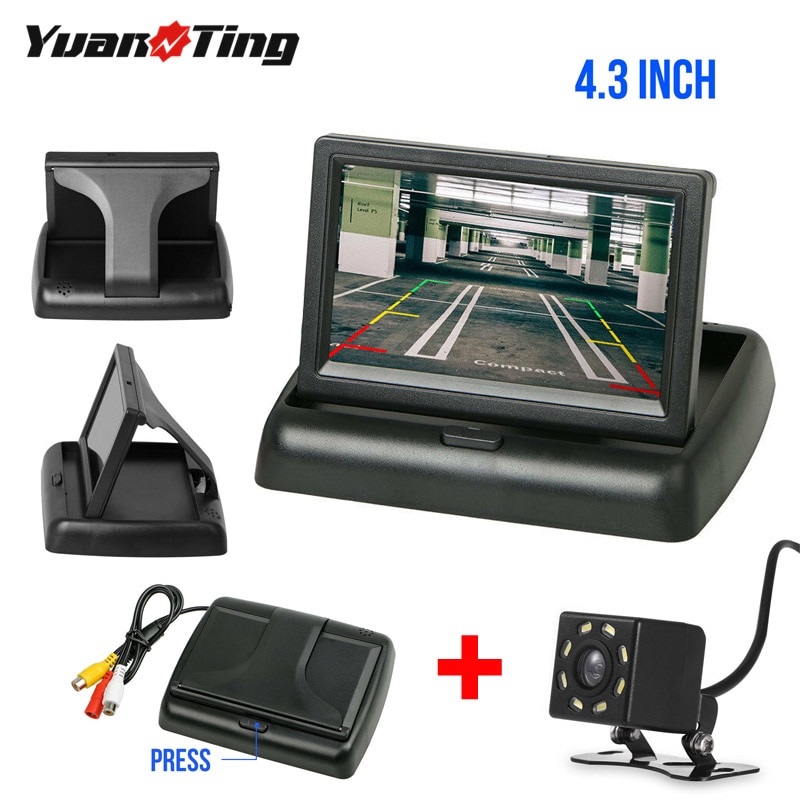 Yuanting 4.3 ''Achteruitkijkspiegel Auto Monitor Screen & Led Waterdichte Auto Parking Assistance Omkeren Back Hd Auto Achteruitrijcamera