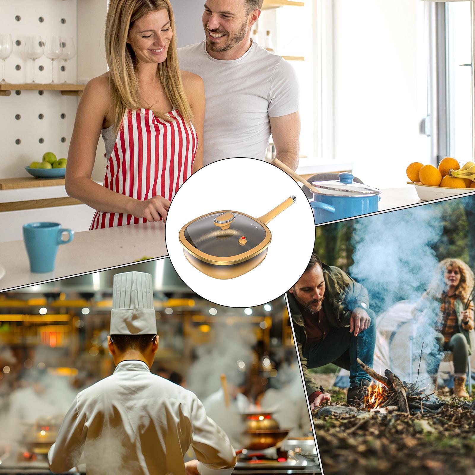 Non Stick Frying Pan Titanium Alloy Deep Skillet Pots With Lid Kitchen Accessories For Home Cooking Eggs Pancake Baking