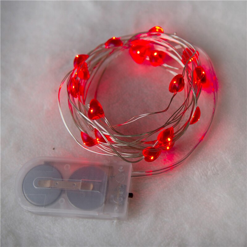 Rode Koperdraad Lamp String Led Meisje Kamer Decoratieve Verlichting Slaapkamer Decoratieve Verlichting String Opknoping Lichten Kleine Gekleurde Lichten