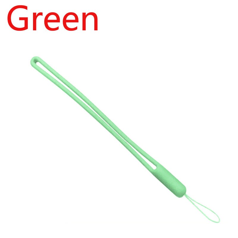 Korte Siliconen Mobiele Telefoon Lanyard Houder Telefoon Pols Bandjes Lanyards Sleutelhanger riem Id-kaart Gym USB Badge Koord Opknoping Touw: Green