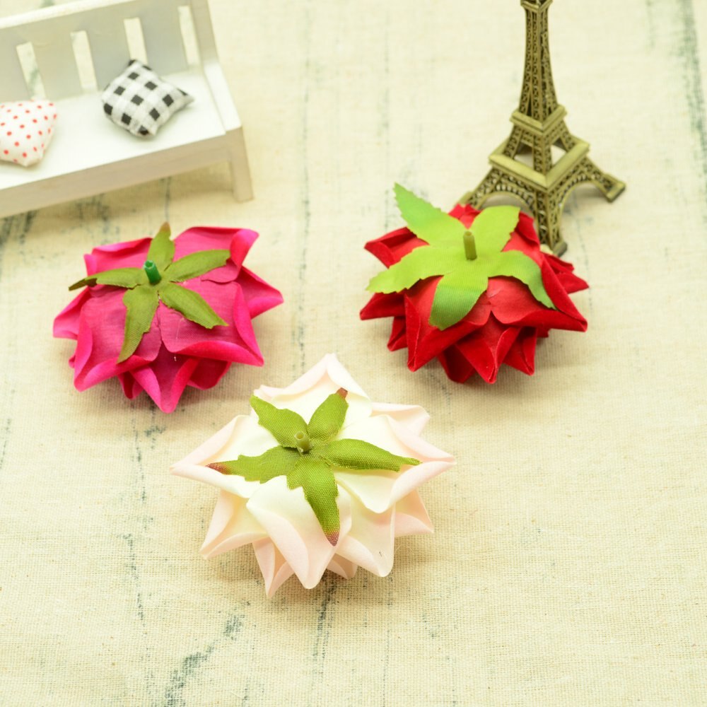 30/100PCS Kunstbloemen voor Kerst Woondecoratie Bruiloft Bruids Accessoires DIY Krans Een Cap Zijden rozen