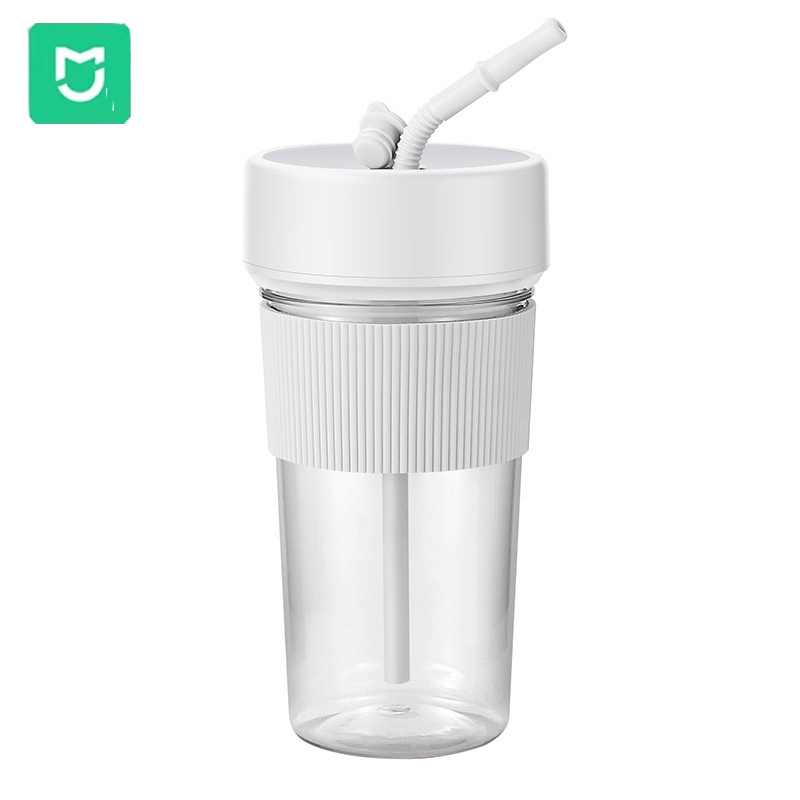 Xiaomi Electric Fruit Juicer Wireless Blender Juice Mixer Portable Juicer with Household USB Charging 6 Blade Juice Cup: WHITE