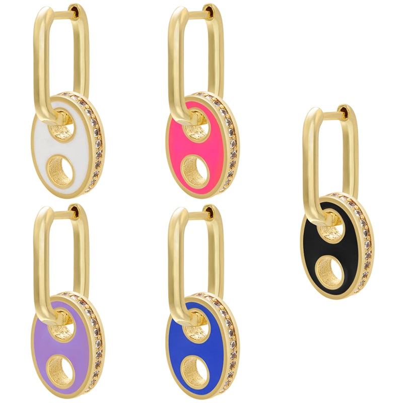 Hecheng, 1pc ,cz colorido buraco gota brinco, atacado, para mulher neon fluorescente jóias