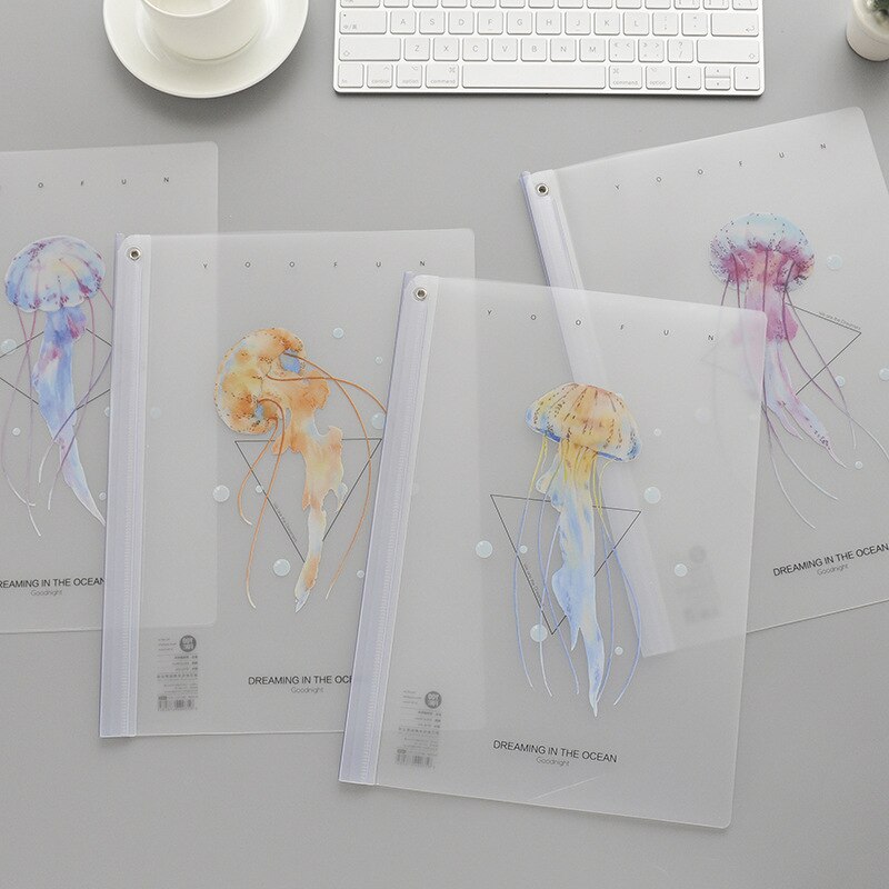 Contracted more transparent cartoon rotating clamps to A4 folder office folder students test paper clip