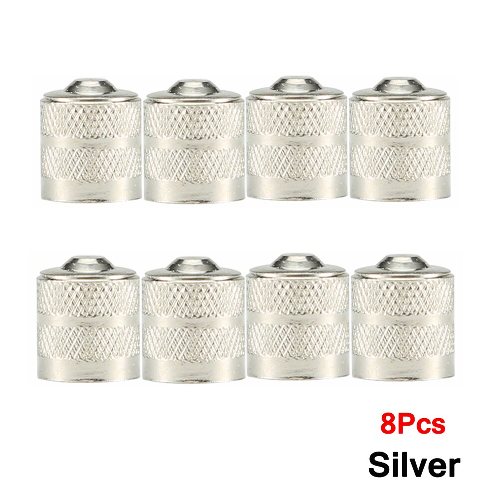 AUTCOAT 4/8Pcs Cuivre Fendue Fente Bouchon de Valve Avec Retrait de Noyau de Valve, Valve De Pneu D&#39;air Cache-Poussière Bouchon de Potence: C0655-Silver-8Pcs