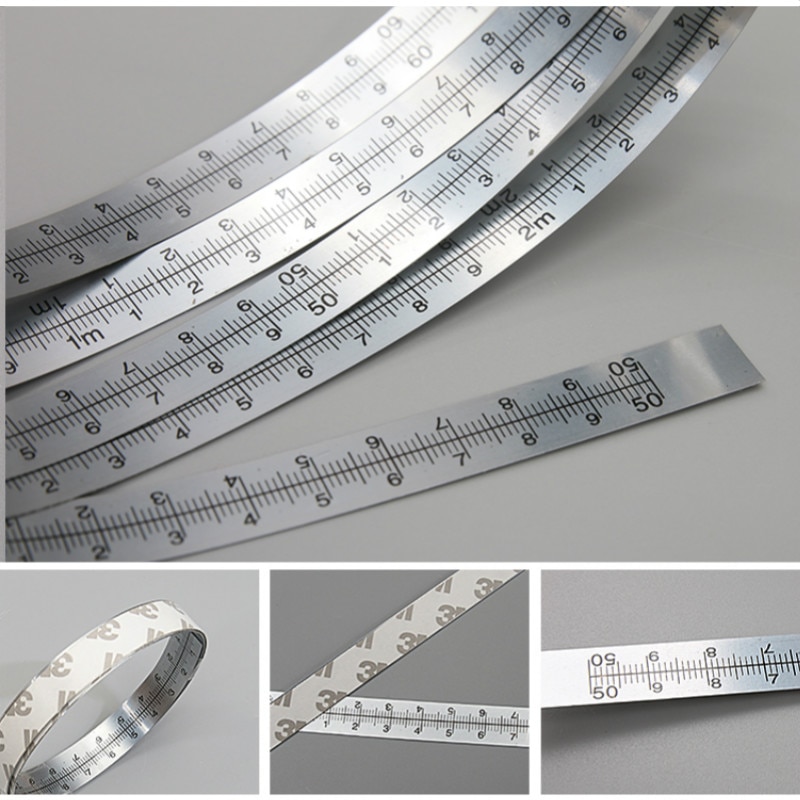 Stainless Steel Self Adhesive Miter Saw Track Tape Measure Backing Metric Steel Ruler Tape Measurements