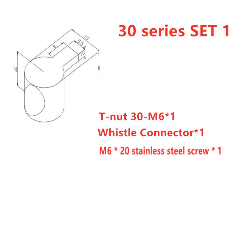 5/10PCS Built-in Connectors for 3030 4040 European Standard Aluminum Extrusion Profile Select Whistle Connector: 30-set1 5pcs