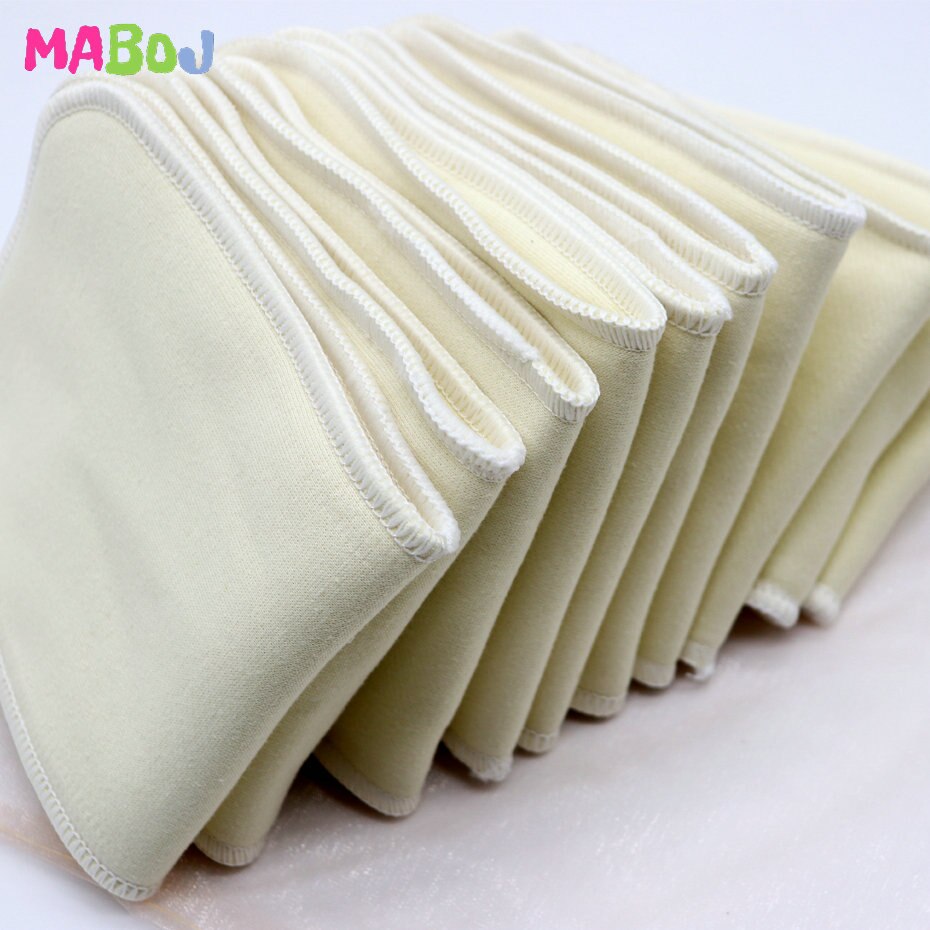 Maboj hamp bomuld økologiske bleer indsætte 10/ pakke tykkere superabsorberende organiske bambusindsatser vaskbare genanvendelige babybleer