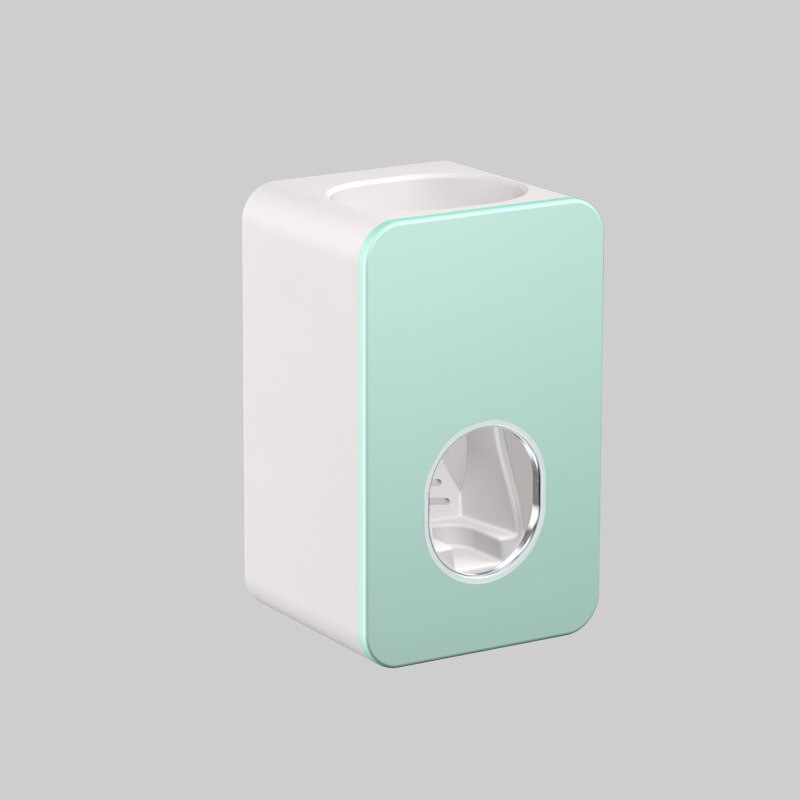 Distributeur mural automatique de dentifrice et porte-brosse, ensemble d'accessoires de salle de bains, pressoir de pâte à dents, distribution toilette, outil de suspension: Green-A