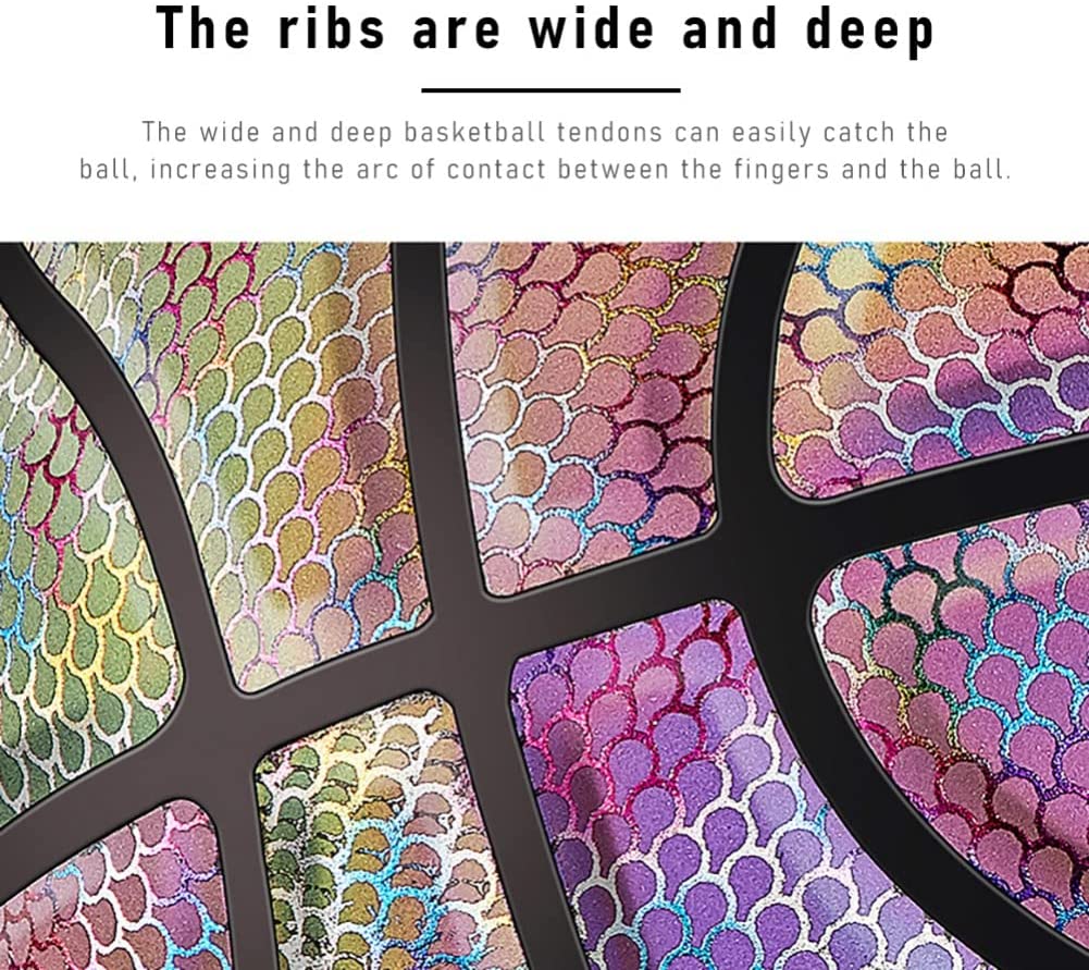 Palla da basket riflettente olografica palla luminosa resistente all&#39;usura pallacanestro incandescente per la partita di san valentino