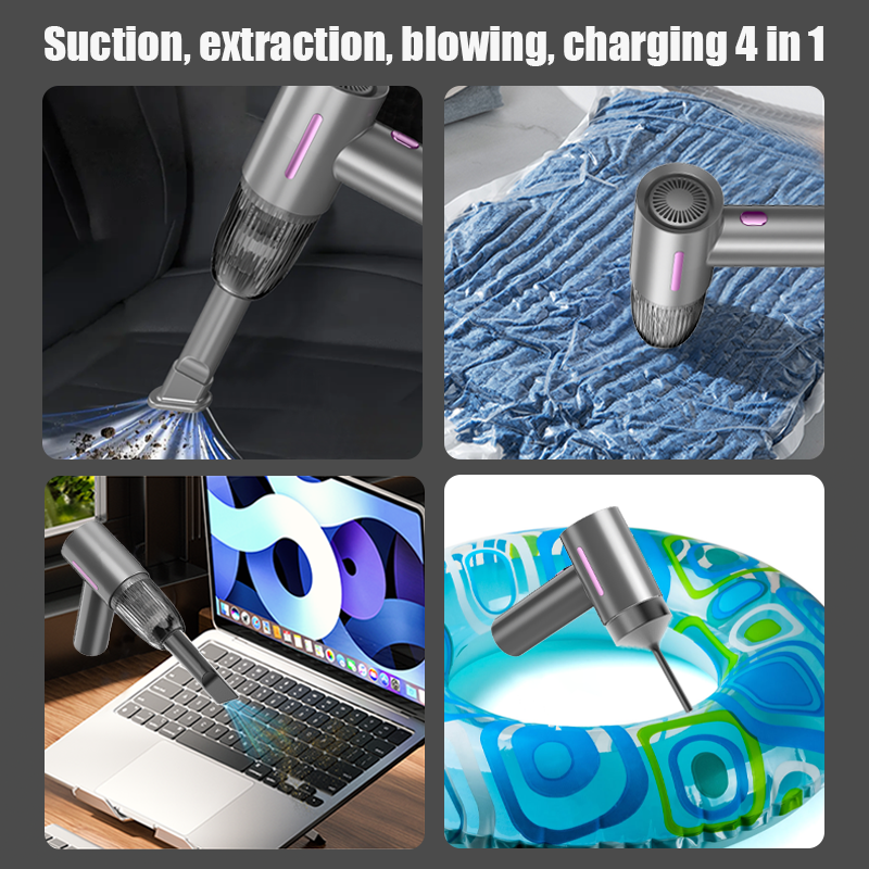 JKUOO 10000 mAh autostofzuiger luchtblazer draadloze krachtige draadloze autoreiniger draagbare stofzuiger reinigingsmachine voor
