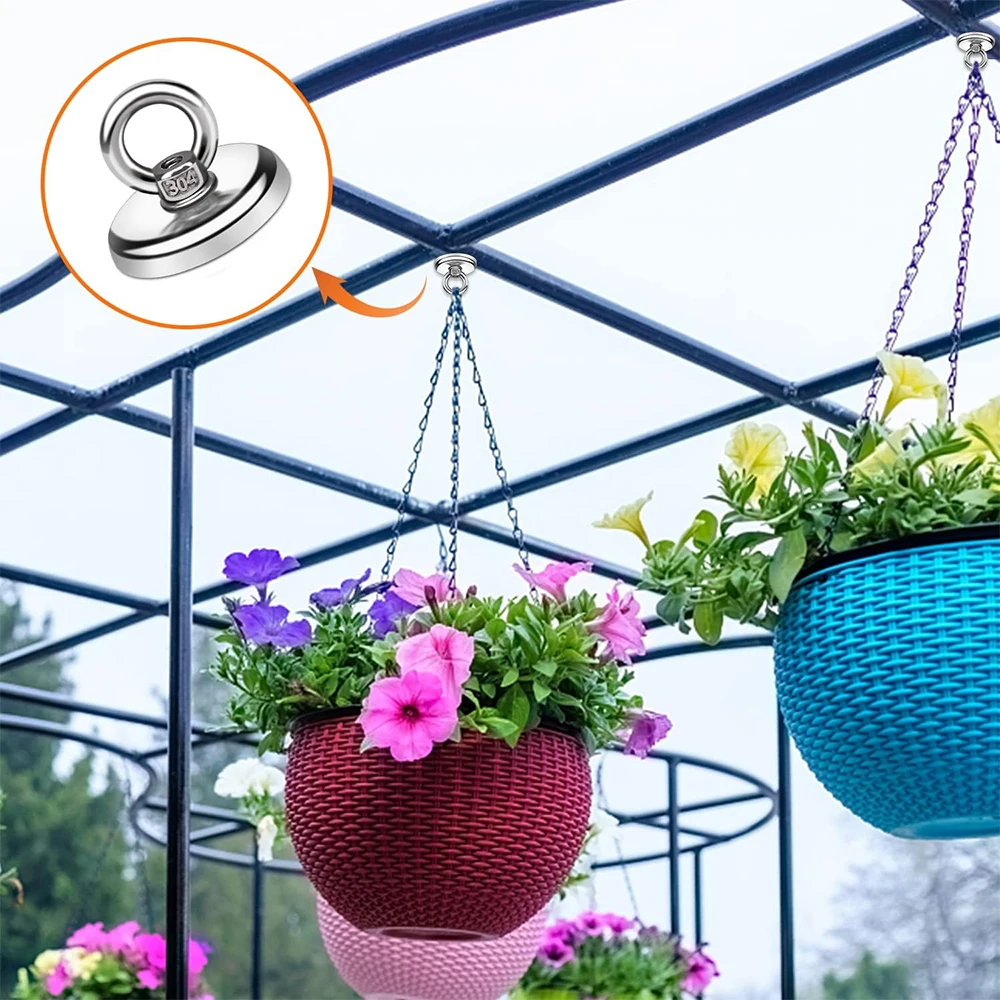 Super Strong Neodymium Magnets N52 Iman Ima Magnetic Fishing Magneat with Countersunk Hole Eyebolt for Salvage Fishing Magnet