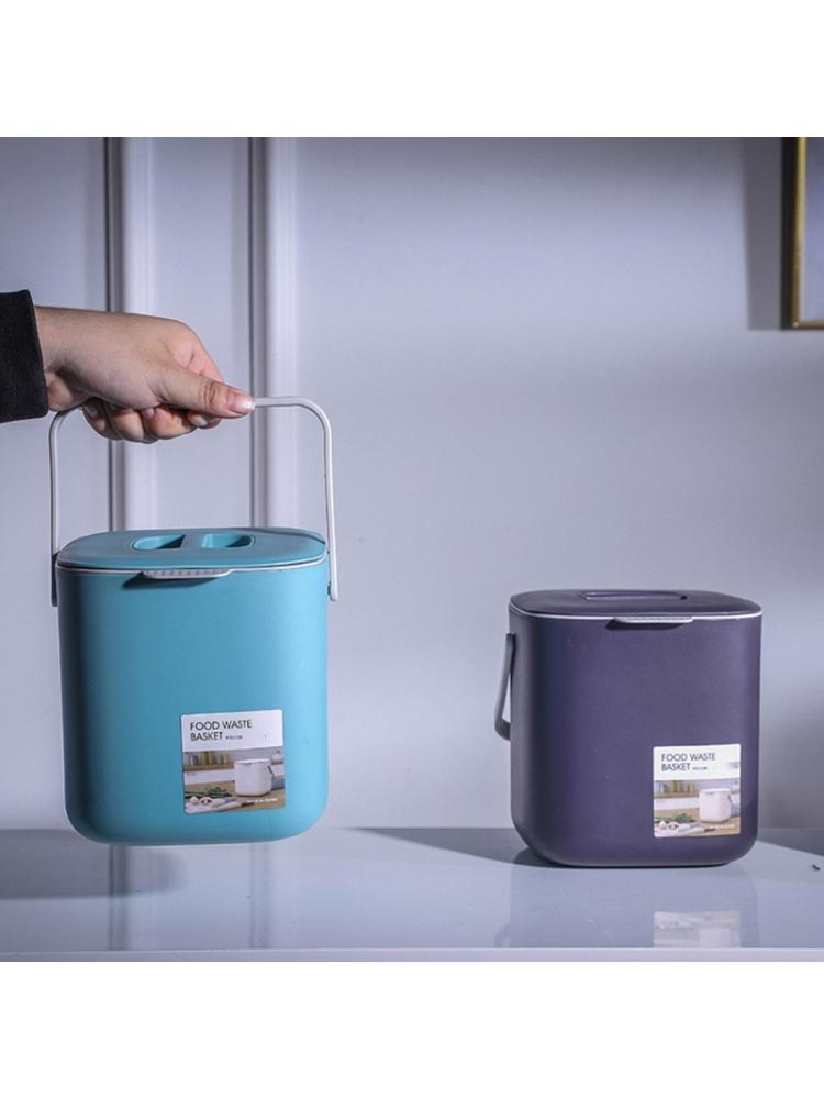 2022 Portable 2 Tier Plastic Kitchen Waste Trash Can with Handle Compost Drainer Bin