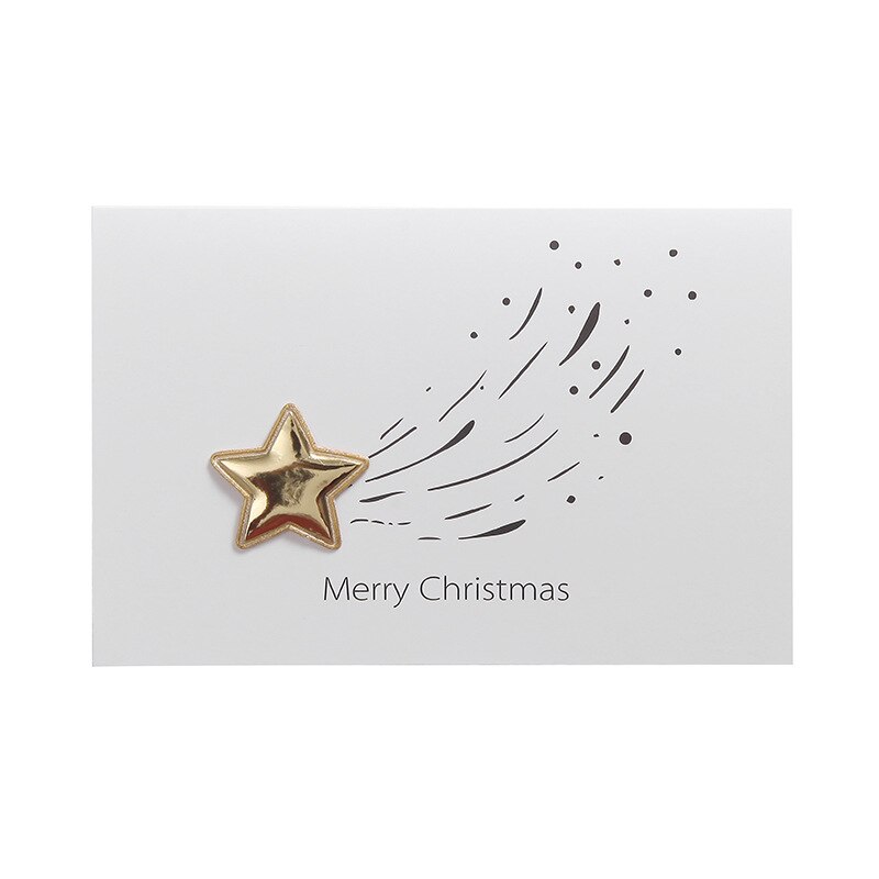 5 pièces étoile de noël décorer pliant Type carte de voeux famille fête Invitations vierge Message cartes nouvel an bénédiction carte: Meteor