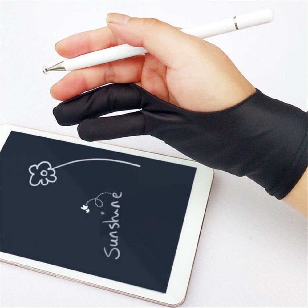 2 Fingers Anti-fouling Gloves for Sketch Oil Paintings Anti Touch Hand Drawing Digital Tablet Writing Glove for School