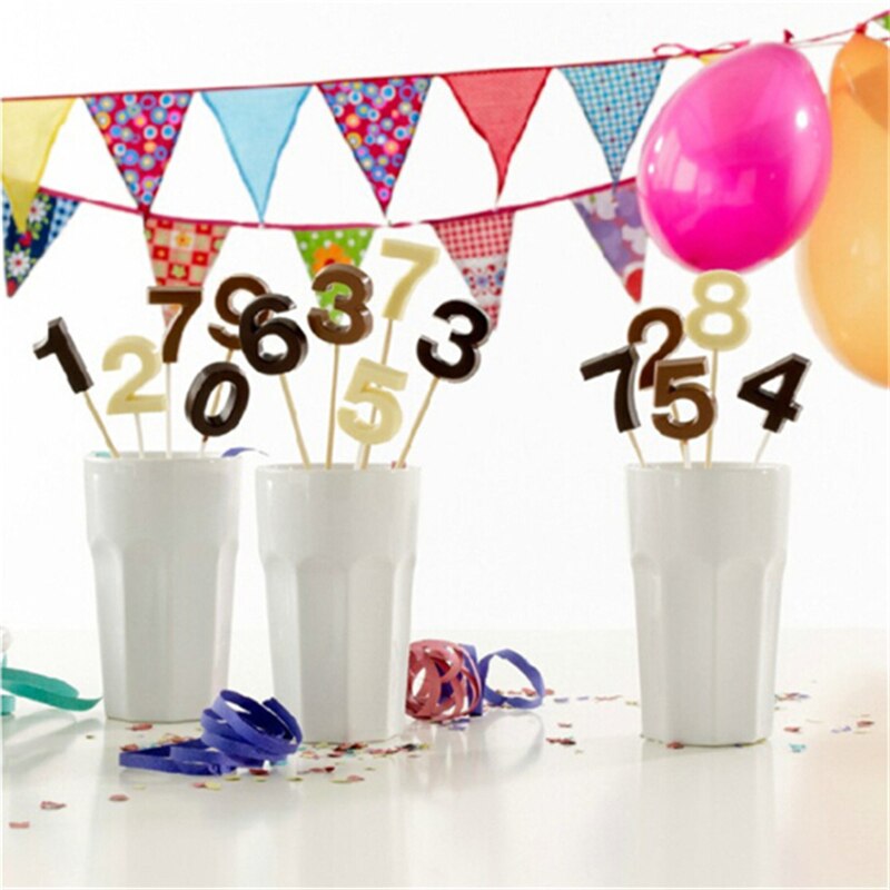 TOSSPER Silikon-Form Für 3D Zahlen Lollis - 28,5x16,5cm Backform Für Schokolade & Zucker