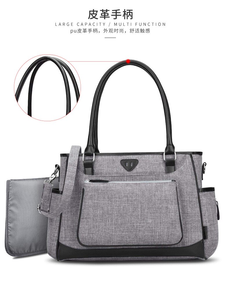 Diaper Bag Handbag Maternal and Child Supplies Storage Bag Treasure Mom with Baby Go out Useful Product MOTHER'S Bag nv: Gray