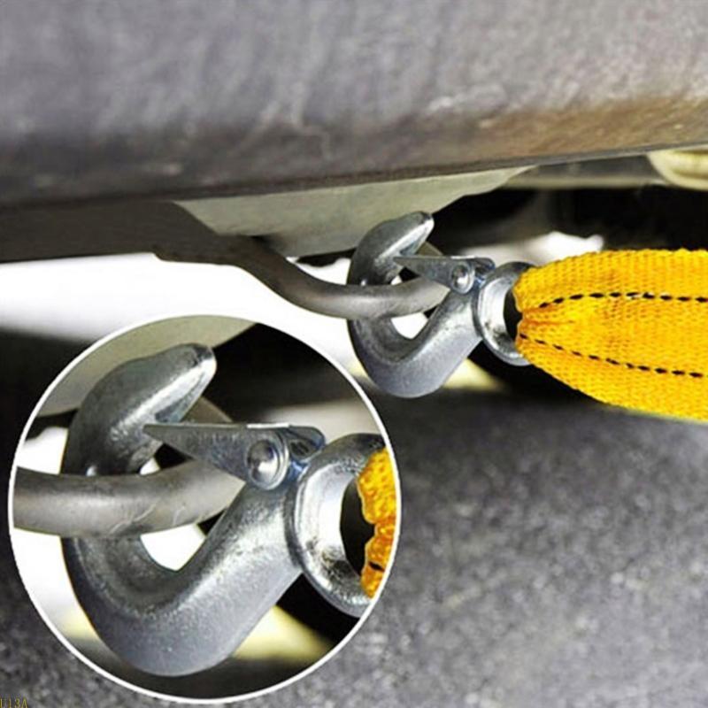 U13a 4m 5 ton autoshokkabel slepen touwband gesmede stalen haken weg terugwinning trailer lierkabel