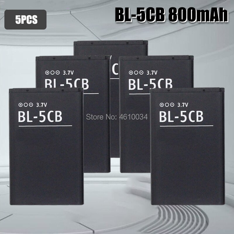 BL-5CB Bl 5CB Batterij Voor Nokia 1800 E60 3600 3660 6620 6108 3108 2135 6086 6108 6230 6820 7610 Batterijen: 5pcs