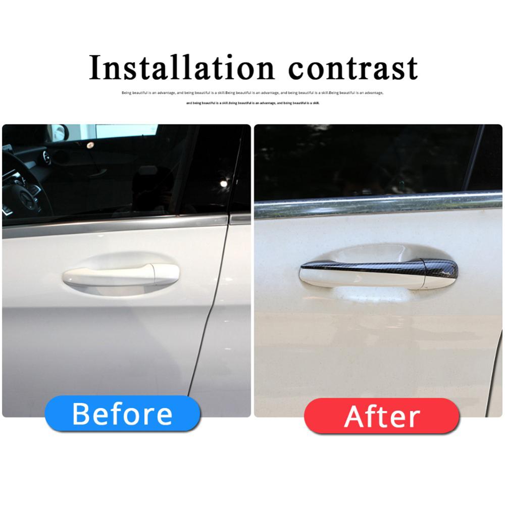 Manija de puerta Exterior cromada para coche, pegatina embellecedora para Mercedes Benz Clase C W205 GLC X253 E Class W213, 4 Uds.