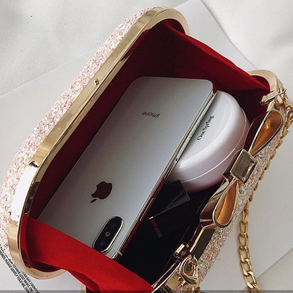 Luksus kvinner kveld veske fest bankett glitter bag for kvinner jenter bryllup clutches håndveske kjede skulder bag bolsas mujer