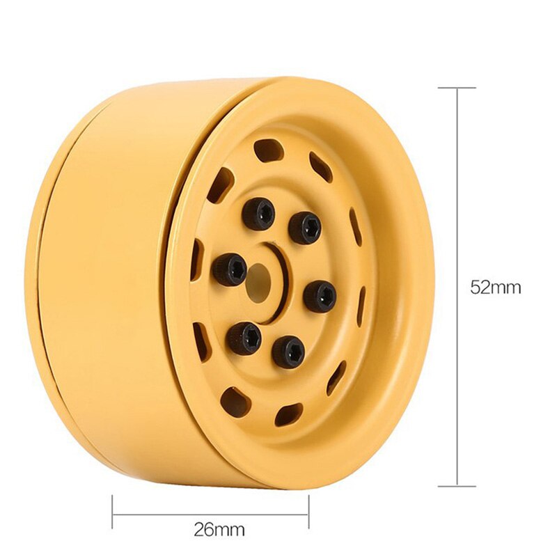 4PCS Metal 1.9 inch Wheel Rim for 1/10 RC Rock Crawler Traxxas TRX-4 D90 D110 Defender Axial SCX10 90046 90047