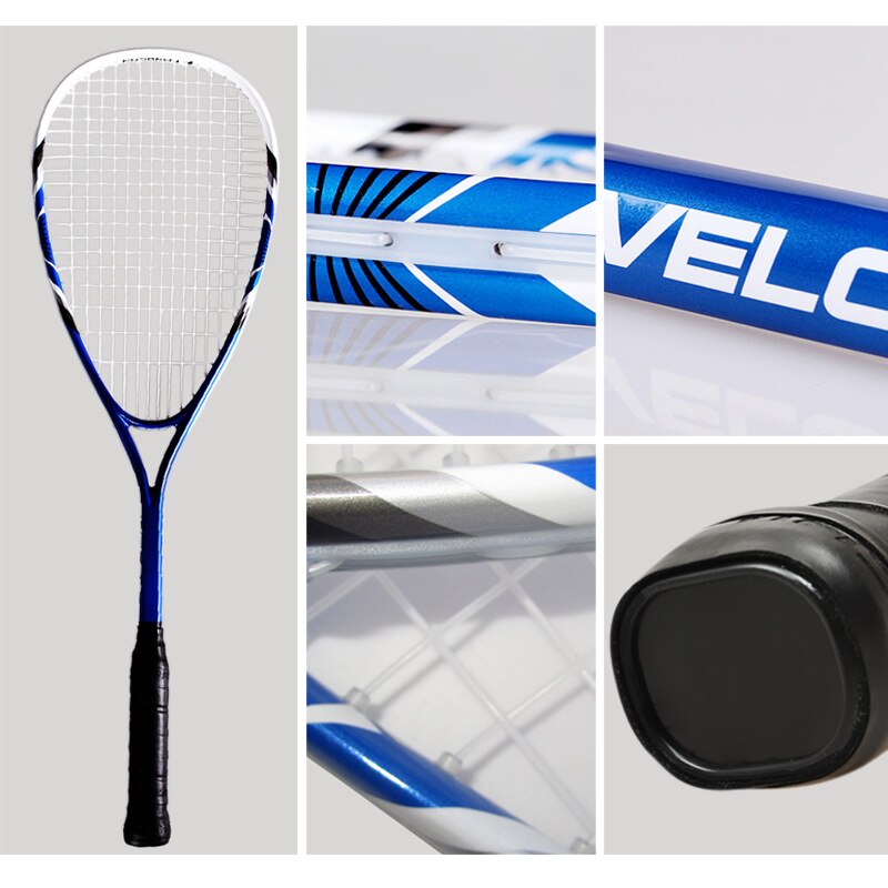 Lightweight Single Squash Racket Sport Training Aluminum Carbon Fiber Beginner Wall Racket With String FCSQ-01