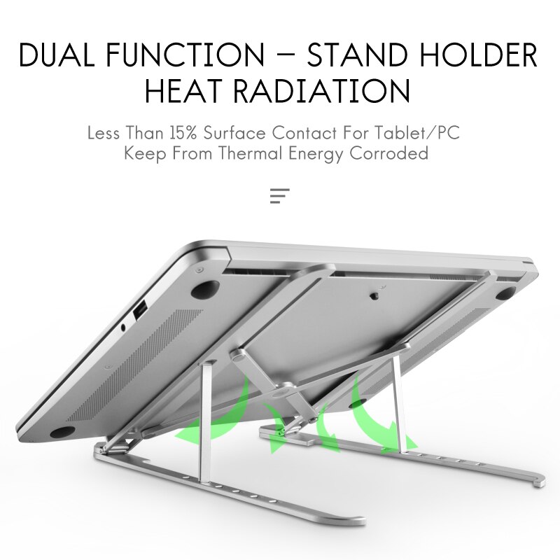 Adjustable Aluminum Laptop Stand PC Tablet Stand Foldable Portable Desktop Holder