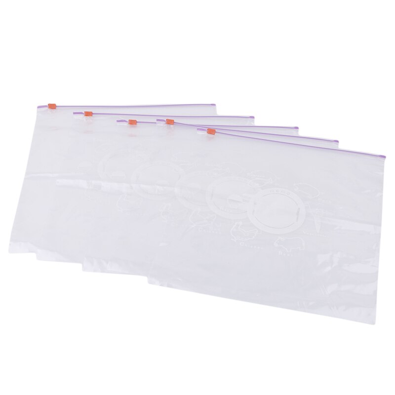 10pcs/set Reusable Fresh Zipper Bag Freezing &amp; Heating Plastic Food Storage Bag Versatile Vacuum Preservation Sealed Bag