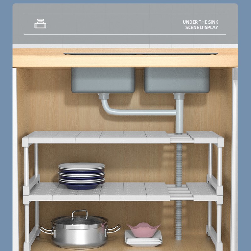 Badezimmerzubehör, stapelbare verwöhnen, Schrank, Kleiderschrank, Trennwand, Schrank, Organizer, Teleskopregale für Küchenspüle
