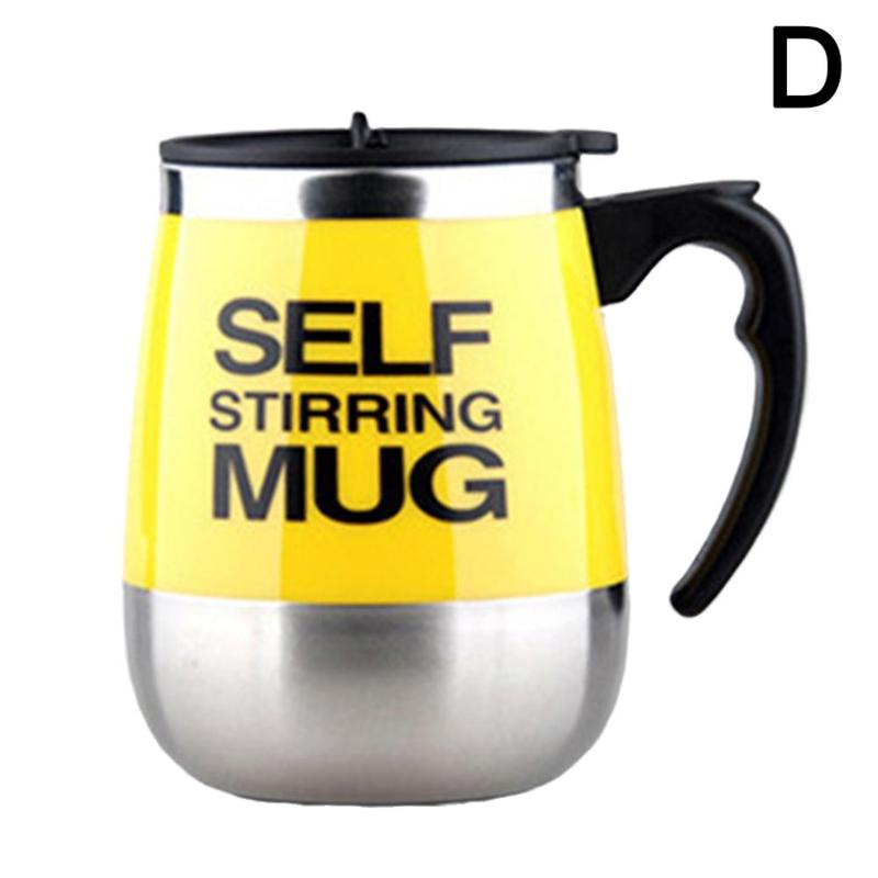 Tazza magnetica automatica caffè latte mescolare tazze 304 acciaio inossidabile creativo agitazione bicchiere auto tazza pigro elettrico Q8H4: elettrico giallo