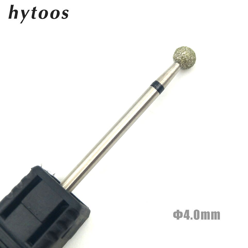 HYTOOS, 5,0mm, Bola de diamante, broca para uñas, fresa rotativa, limpieza de cutícula, cortadores para manicura, accesorios, herramientas de belleza para uñas, molinos: D040D