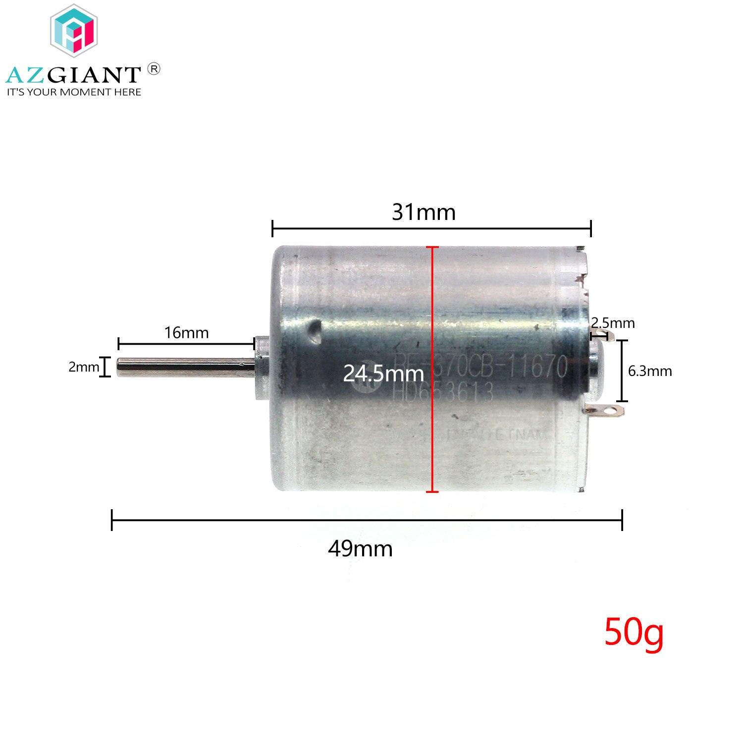 RF-370CB-11670 Dc 12V-24V 6250 Rpm Edele Metalen B... – Grandado