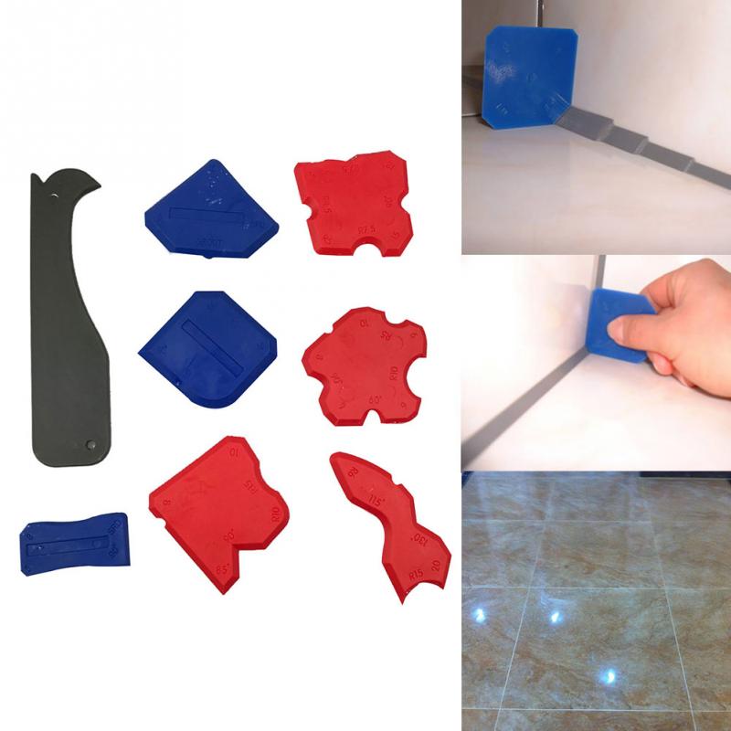 8pcs/set Caulking Tool Kit Joint Sealant Silicone Grouts Remover Scraper Floor Cleaner Tile Cleaner Handmade Tools