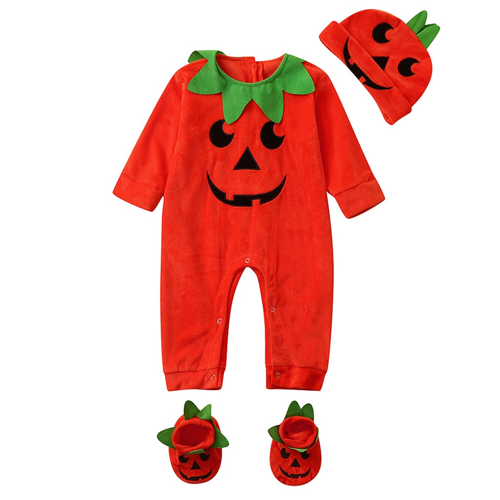 Taapero vauvan vaatteet kurpitsa halloween haalari leikkiasu asuja romper lämmin haalari vauva poikavauva puku vauvanvaatteet: 6m