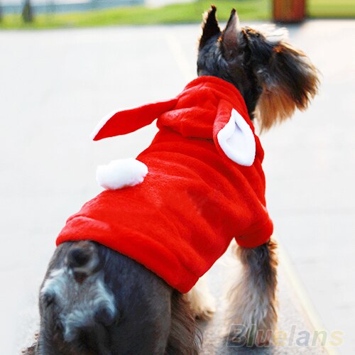 Moda macia cão de estimação adorável hoodie roupas coelho inverno quente filhote de cachorro trajes vestuário suprimentos do cão confortável de usar
