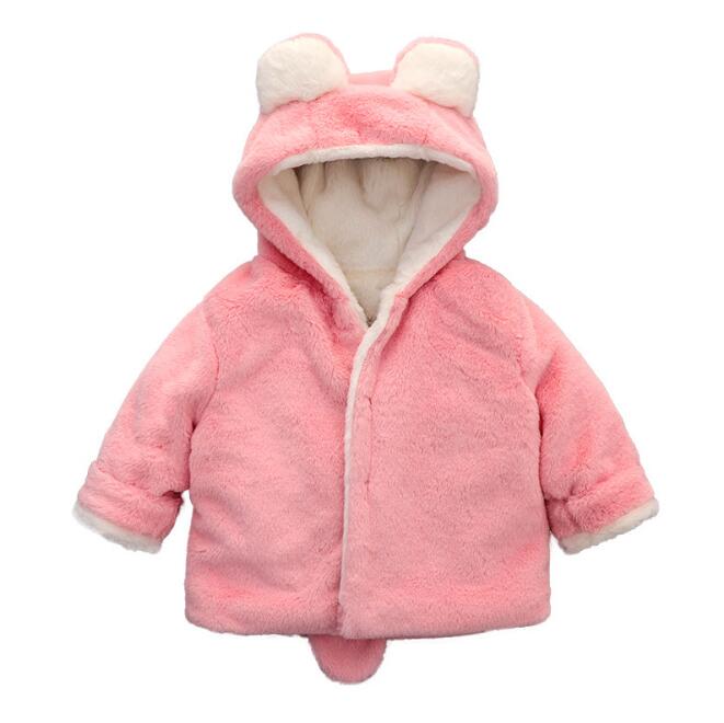 Manteau d'hiver à capuche en velours | Manteau pour bébés garçons et filles, oreilles d'ours de noël, vêtements d'extérieur en coton, YBC038: YBC038B / 73