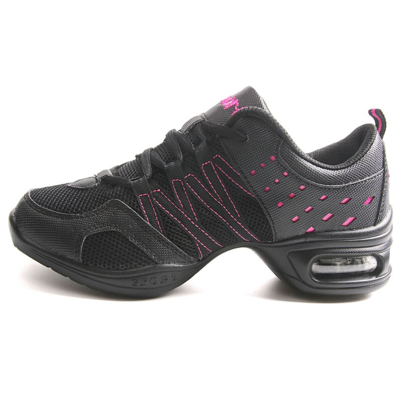 Donne Jazz Scarpe Da Ballo Suola Morbida Scarpe Da Ballo Scarpe Da Ginnastica Per La Donna Delle Signore Della Maglia Respiro Moderna Piazza di Fitness Scarpe Da Ballo Bianco: Black / 5.5