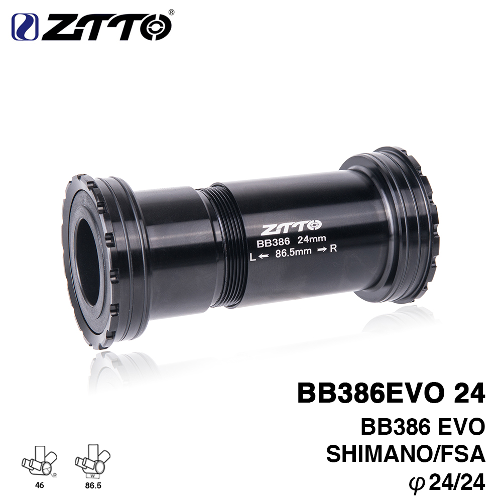 ZTTO MTB BB386 24 EVO Bike Bottom Bracket Threaded press fit bottom bracket for 46x86.5mm frame, 24mm crankset for MTB