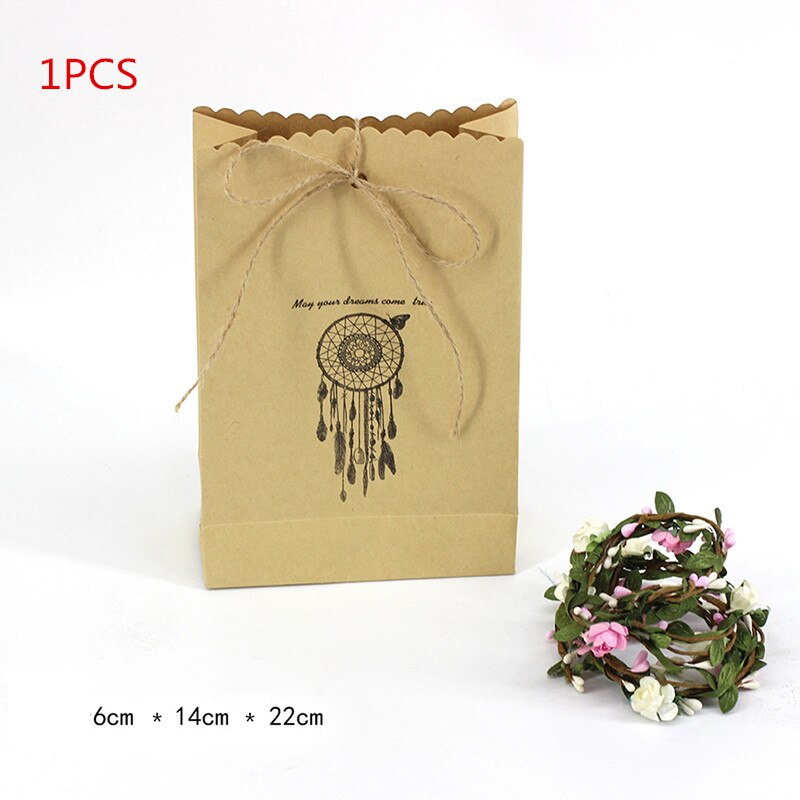 10pcs Paper Bag Brown Kraft Paper Bag Bags Packing Biscuits Candy Food Bread Cookie Bread Nuts Snack Baking Package: 1PCS