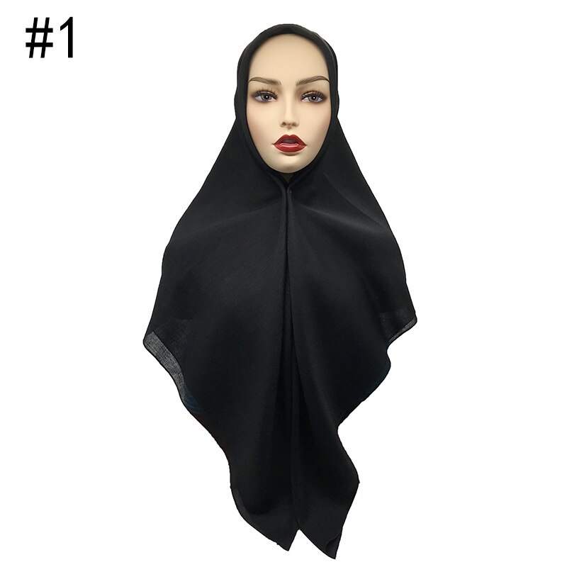 Islamique hijab carré musulman foulard malaisie tudung bawal bandana femmes silencieux hijab châles dame solide écharpe: 1