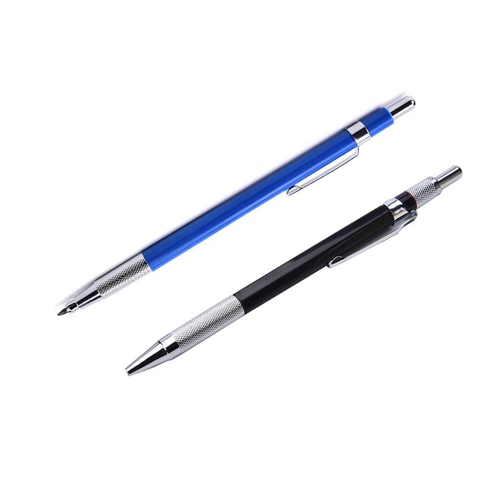 Metalen mechanische potloden 2.0 mm 2b stiften houder tekenpotloodset met 12 stuks stiften schrijfbenodigdheden schoolbenodigdheden