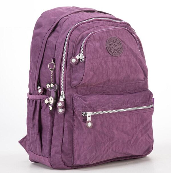 Tegaote Rugzak Vrouwen Multi Pocket Travel Back Packs Vrouwelijke Bagpack Nylon Casual Mochila Feminina Grote Laptop Tassen: Purple