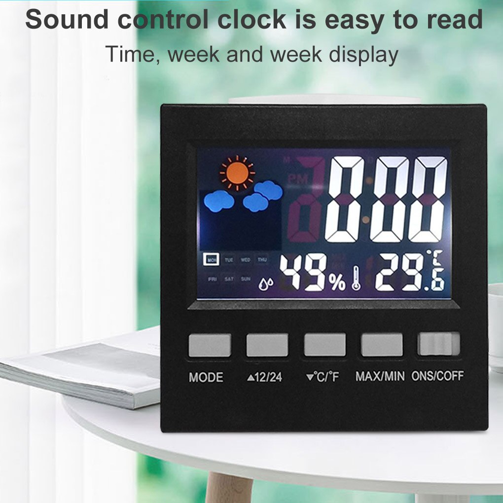 Portable Digital Clock Date Week Time LED Display Backlit Desktop Clock Home Office Digital Calendar