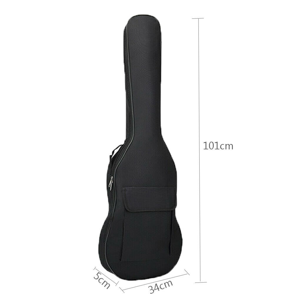 Double Straps Black Padded Waterproof Electric Guitar Bass Bags Carrying Carry Case Bag Holder: Default Title