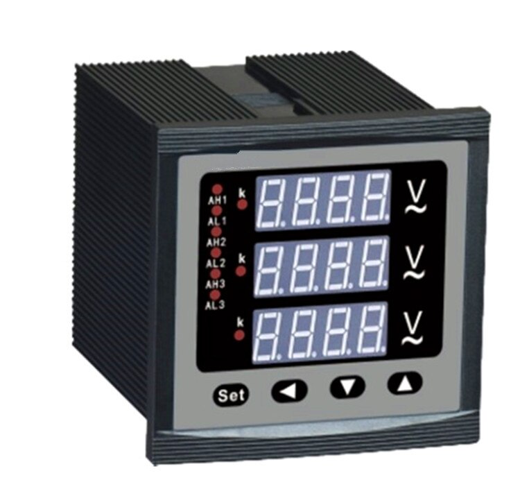 Three-phase ammeter voltmeter digital display with upper and lower limit relay alarm switch variable output RS485