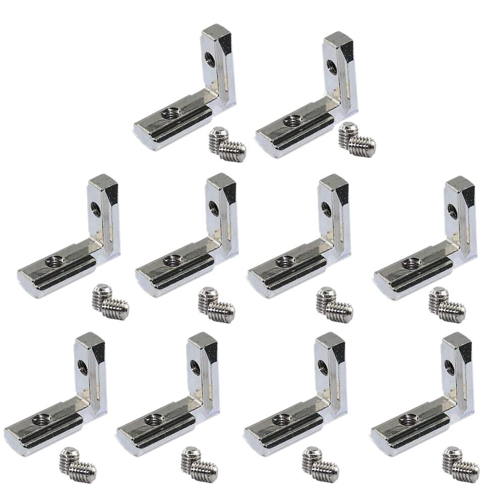20Pcs T Slot L-Shape Interior Inside Corner Connector Joint Bracket for Aluminum Extrusion Profile Series Slot 6mm: Default Title